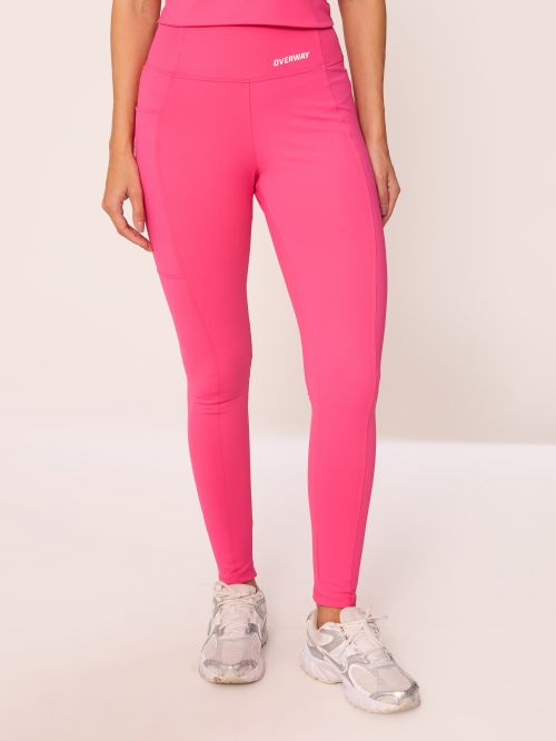 Conjunto OverFlex Feminino Top Longo e Legging Blackout com Bolso / Flex Fit - Pink