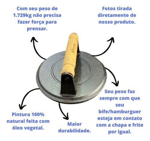 Amassador Prensador De Bife Ferro Fundido Smash Burguer Santana