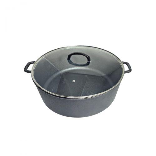 Caçarola Alça de Ferro 40cm 16 Litros Tampa de Vidro Santana