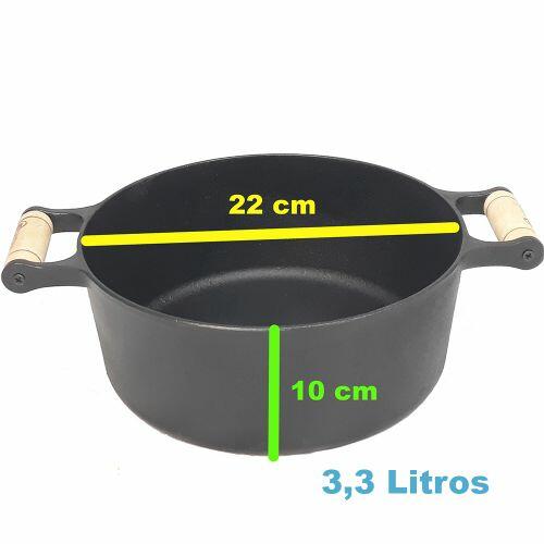 Ca�arola Al�as de Madeira Tampa de Vidro 3,3 litros 22 cm FS
