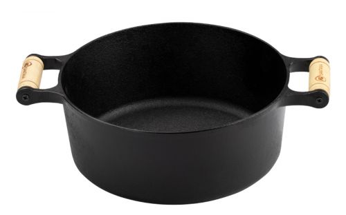 Caçarola Alças de Madeira Tampa de Vidro 6 litros 28 cm FS