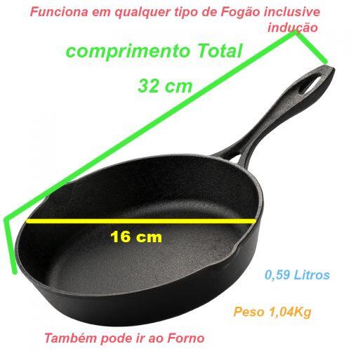 Frigideira cabo de ferro 16 cm diametro Lider Santana Sem Tampa