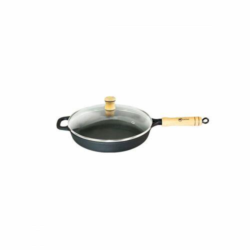 Frigideira Sauteuse Ferro Fundido Tampa Vidro Santana 26 Cm