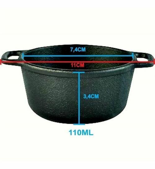 Molheira de ferro Barbecue 8 cm caçarola mini Santana