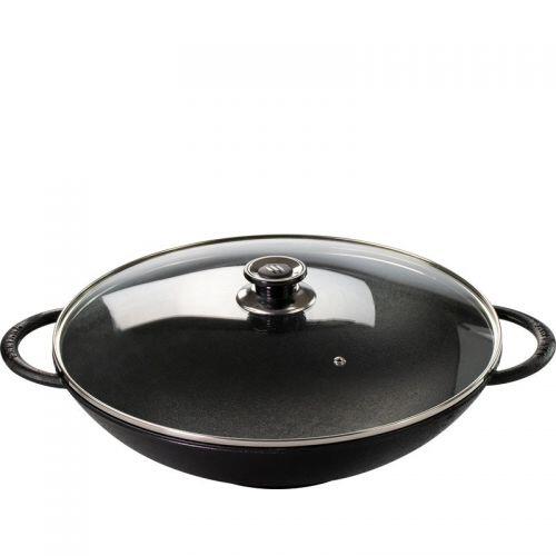 Panela Wok Tacho Chines 5,9 litros 36 cm tampa de vidro FS