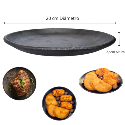 PRATO DE FERRO FUNDIDO 20 CM REDONDO SANTANA
