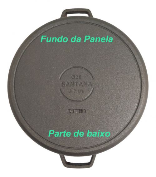 Risoteira De Ferro 28cm 3,9litros Com Tampa De Vidro Santana