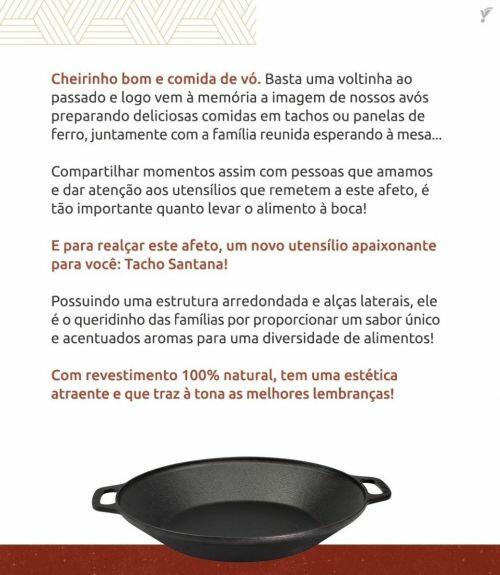 Tacho De Ferro Fundido 44Cm Grande Santana Tampa de Alumínio