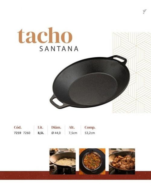 Tacho De Ferro Fundido Com Duas Alças 44 Cm Grande Santana