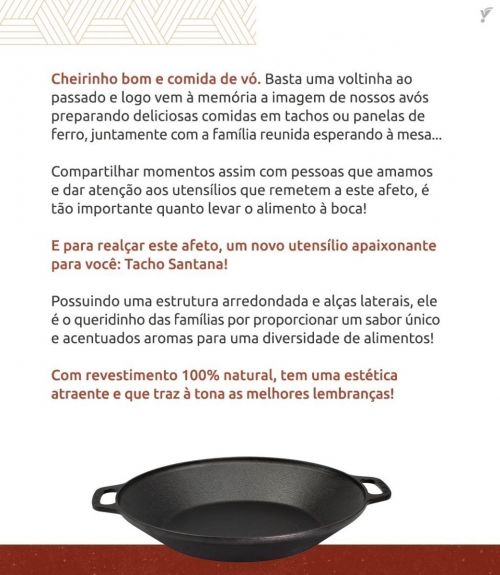 Tacho De Ferro Fundido Com Duas Alças 44 Cm Grande Santana