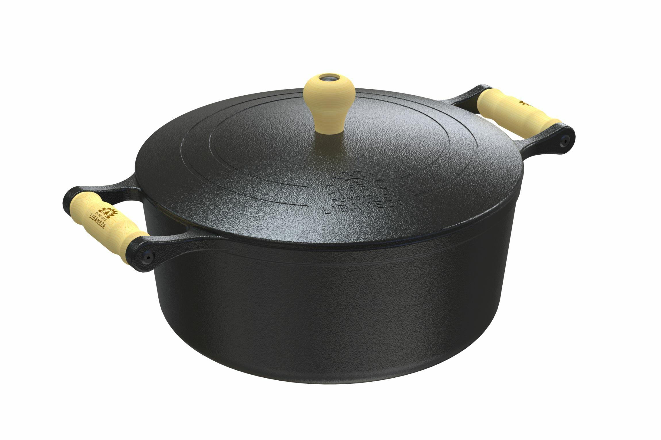 Caçarola alça de madeira tampa de ferro 1,2 litros 16 cm Lib