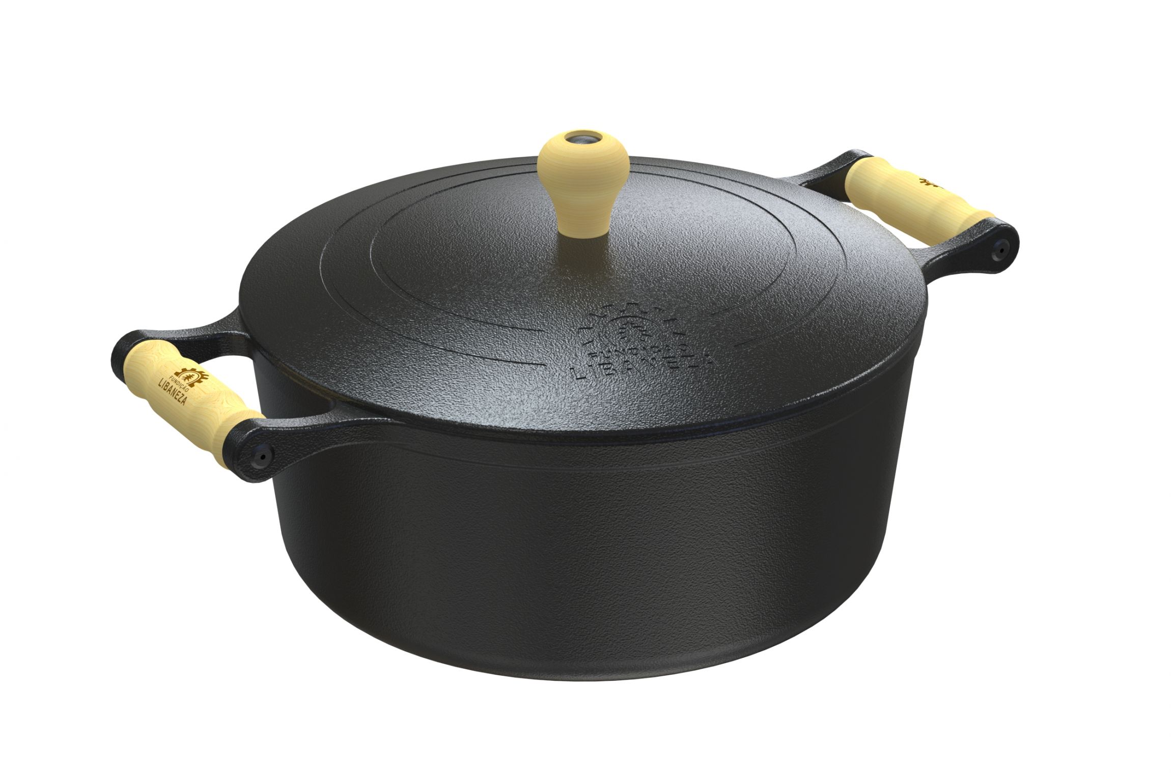 Caçarola alça de madeira tampa de ferro 3,2 litros 22 cm Lib