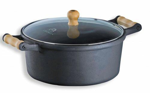 Caçarola alça de madeira tampa de vidro 2,4 l 20 cm
