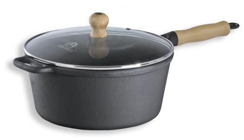 Caçarola cabo de madeira tampa de vidro 4,1 litros 24cm Lib