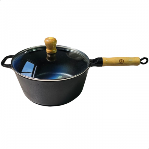 Caçarola cabo de madeira tampa de vidro 4,1 litros 24cm Lib