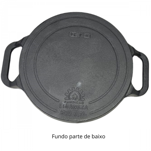 Chapa Bifeteira Redonda Alças de Ferro Fundido 22cm Libaneza