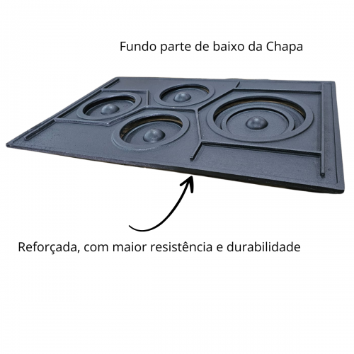 Chapa para fog�o 4 furos retangular tipo paran�