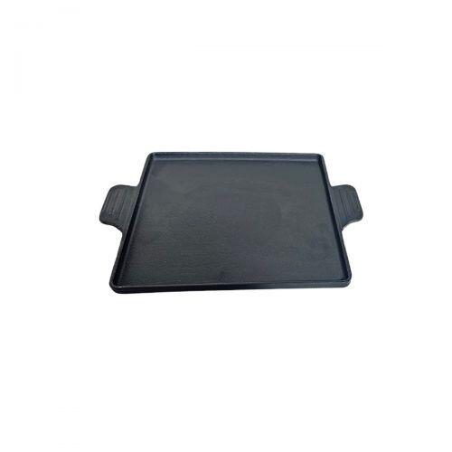 Chapa quadrada com suporte de madeira 22 x 22 cm e 2 molheiras