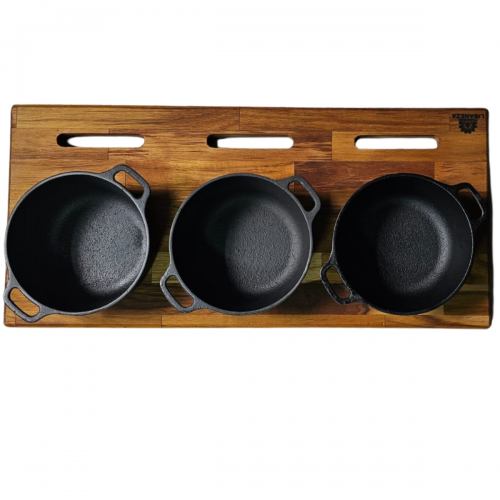 Conjunto 3 Panelinhas com Suporte de Madeira