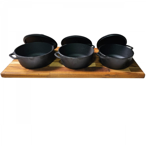 Conjunto 3 Panelinhas com Suporte de Madeira