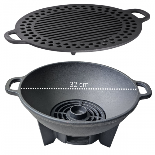 Fogareiro com grelha reta 32 cm diametro