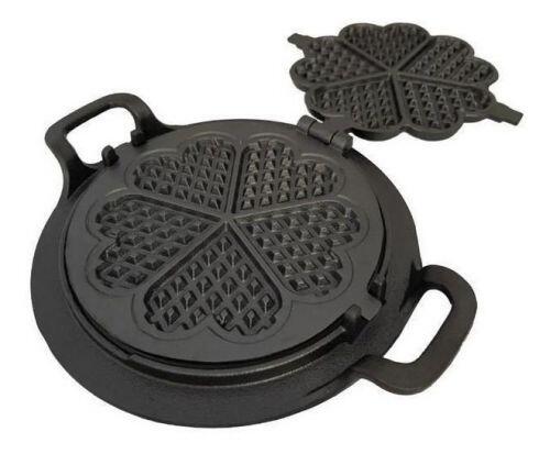 Forma Pra Fazer Waffle Alça Ferro Fundido Fogão A Lenha 24cm