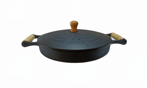Frigideira Alças de Madeira 28cm com Tampa de Ferro Libaneza