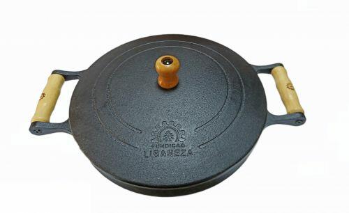 Frigideira Alças de Madeira 28cm com Tampa de Ferro Libaneza