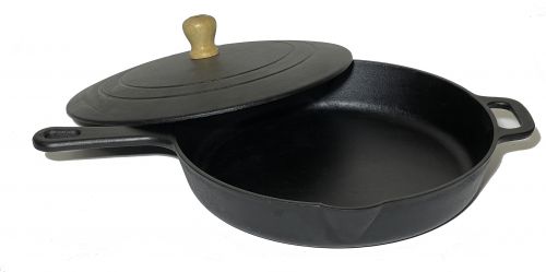 Frigideira Cabo De Ferro 29 Cm ( Com Tampa De Ferro )