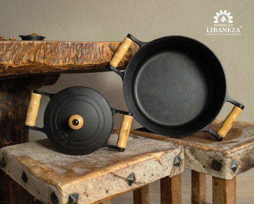 Kit 5 Caçarolas Libaneza Ferro 24,22,20,18,16 cm Tampa Ferro