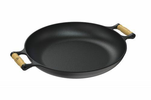 Paella Frigideira Ferro 40cm Alças De Madeira SEM TAMPA
