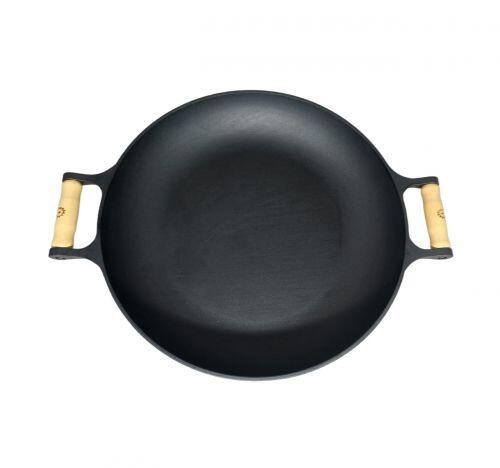 Paella Frigideira Ferro 40cm Al�as De Madeira SEM TAMPA