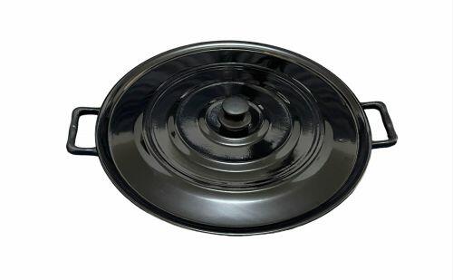 Paella Frigideira Ferro Fundido 44cm Com Tampa De Alumínio