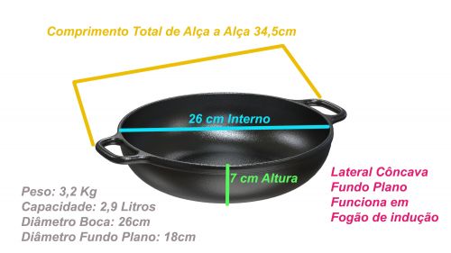Panela Parmegiana 26 cm diâmetro Lib