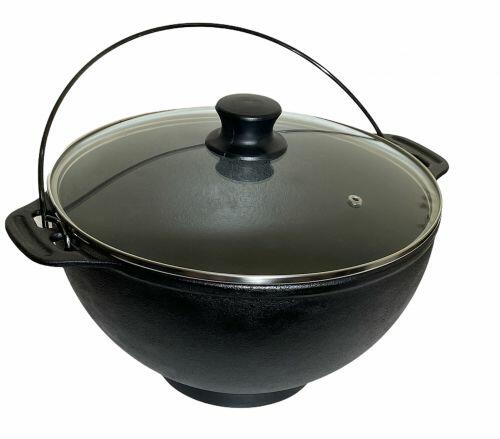 Panela Polenteira Ferro Fundido Tampa Vidro Libaneza 5 Lts