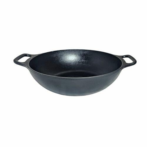 Panela Wok Ferro 8 Litros 36cm Tampa de Vidro Libaneza
