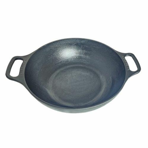 Panela Wok Ferro 8 Litros 36cm Tampa de Vidro Libaneza