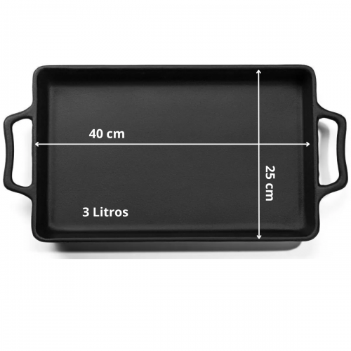 RECHAUD 2000 ASSADEIRA RETANGULAR ALCA DE FERRO 40x25cm 3L