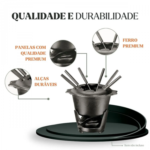 Fondue de Ferro Fundido 1,2 litros 16 cm diametro Panela Mineira
