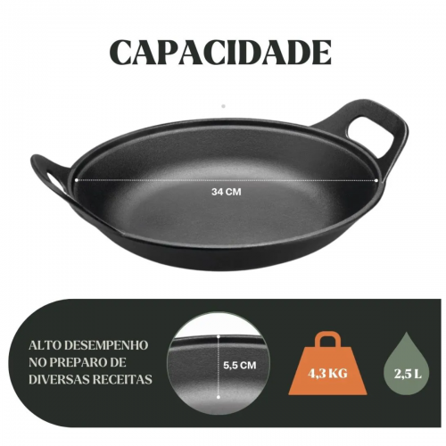 Panela Risoto com tampa de vidro 2,5 litros