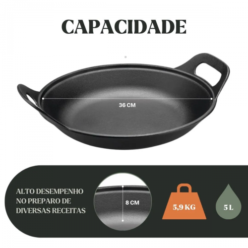 Panela Risoto com tampa de vidro 5 litros