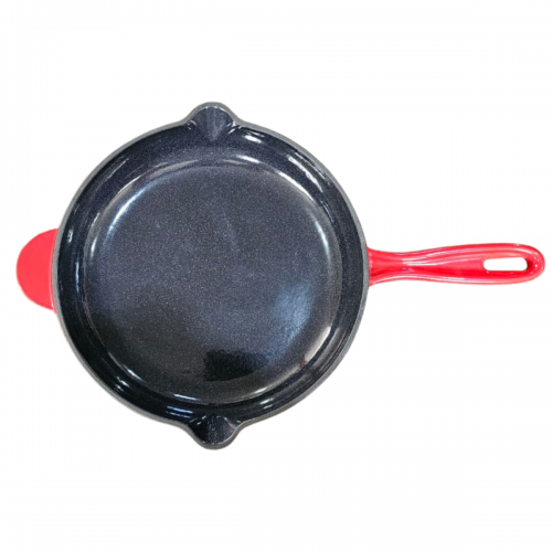 Frigideira de Ferro Esmaltada 27 cm Vermelha