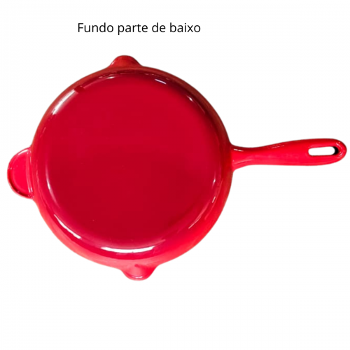 Frigideira de Ferro Esmaltada 27 cm Vermelha