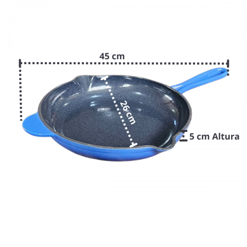 Frigideira de Ferro Esmaltada 27 cm AZUL