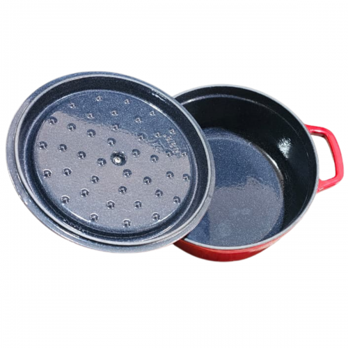 CAÇAROLA DE FERRO ESMALTADA VERMELHA 24cm 4,1 Litros