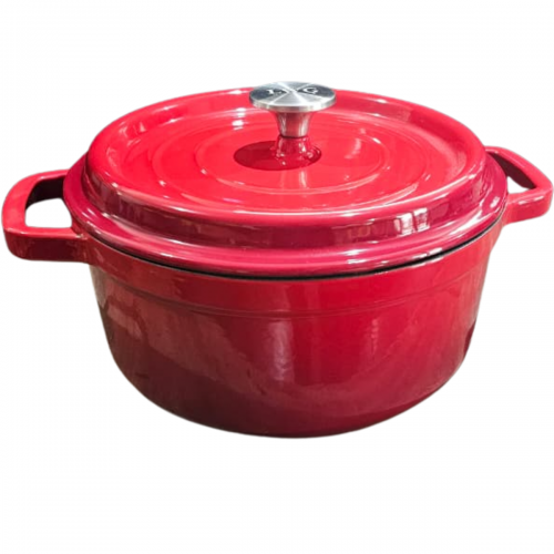 CA�AROLA DE FERRO ESMALTADA VERMELHA 24cm 4,1 Litros