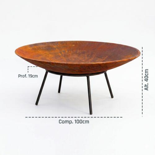 Lareira de ferro fundido 100 cm Envelhecida