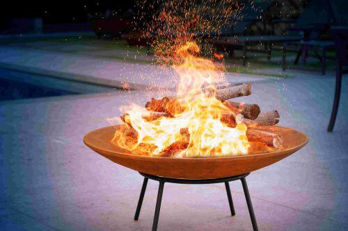Lareira de ferro fundido 80 cm Envelhecida - Tacho a�o corten