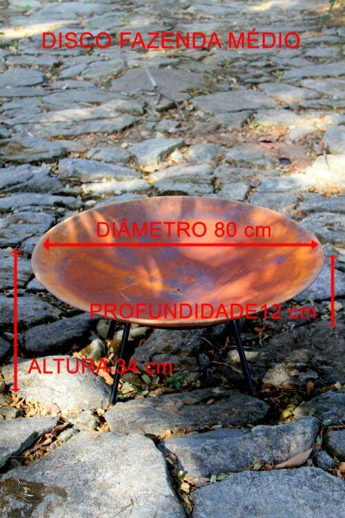 Lareira de ferro fundido 80 cm Envelhecida - Tacho aço corten
