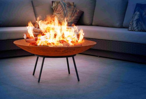 Lareira de ferro fundido 80 cm Envelhecida - Tacho aço corten